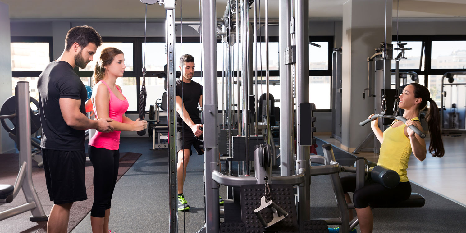 People working out in a gym