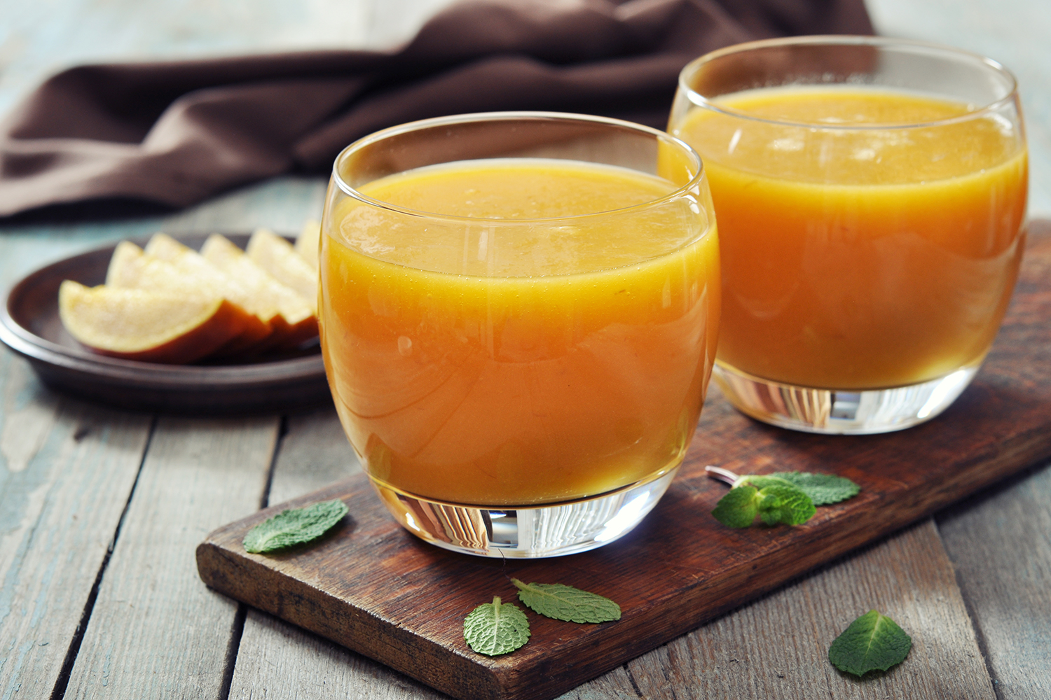 Two glasses of paradise shake