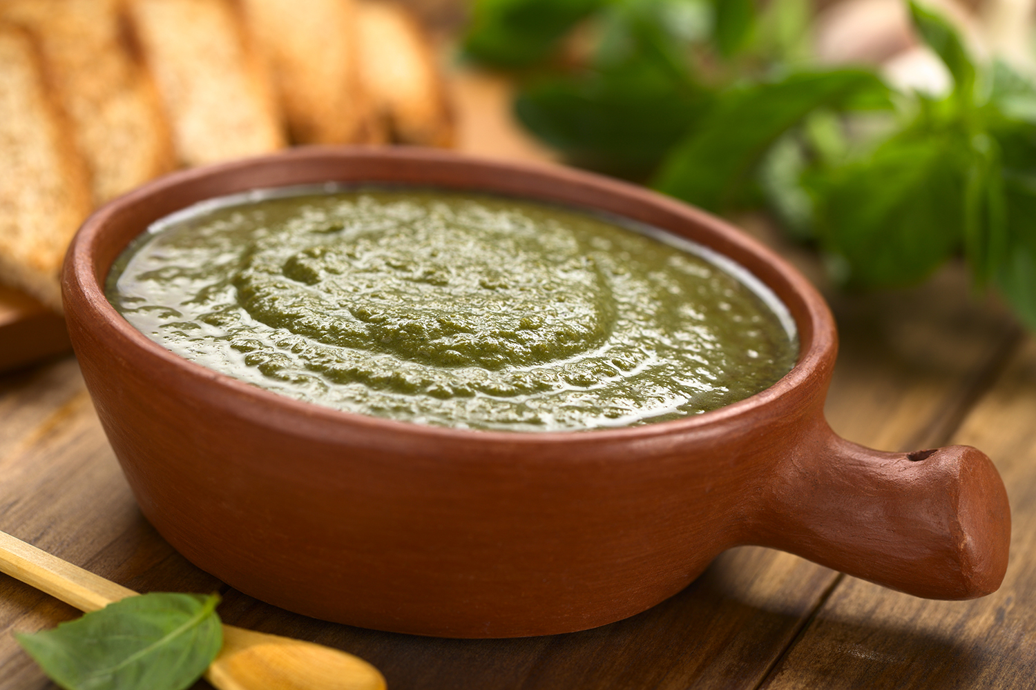 a bowl of fresh pesto