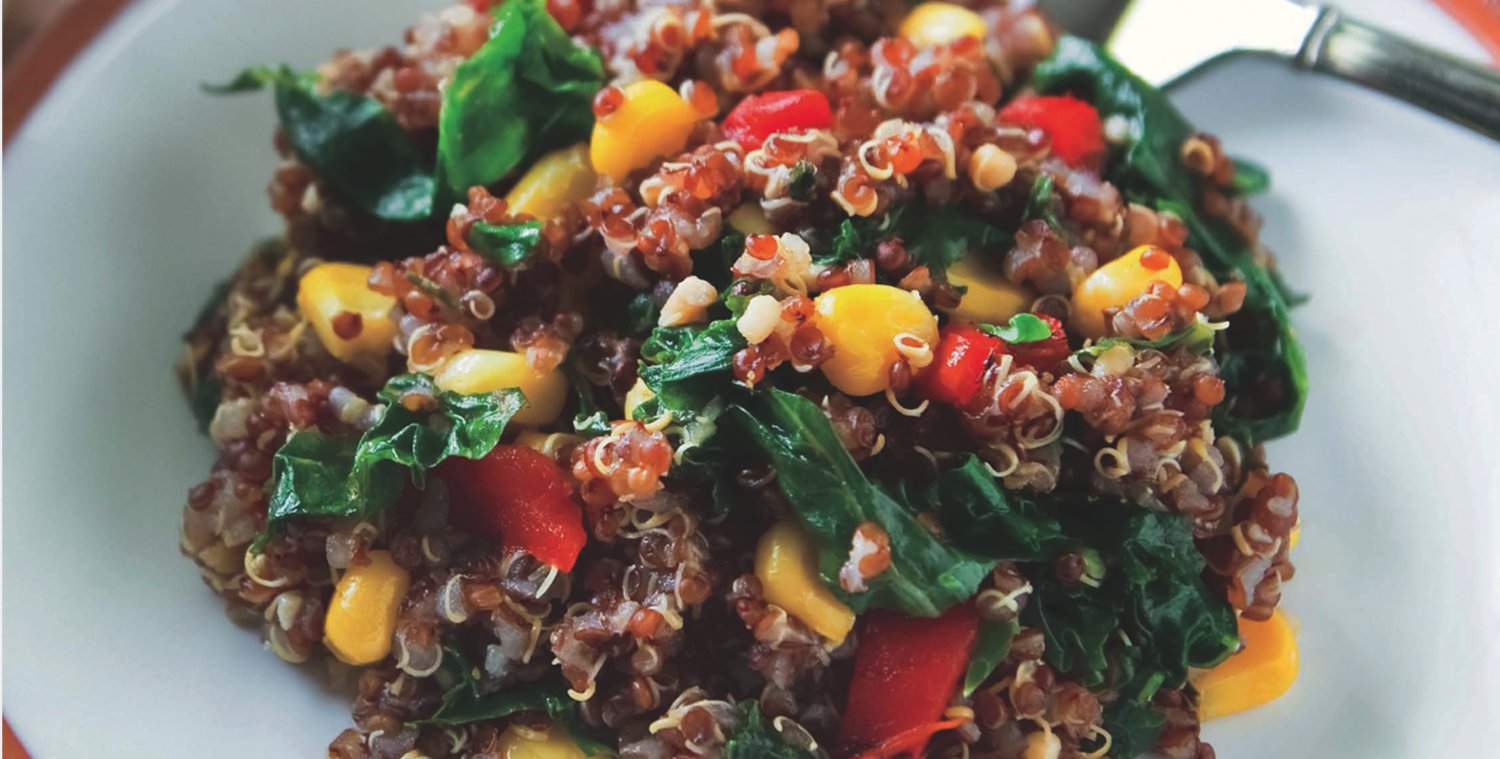 A plate of red quinoa pilaf
