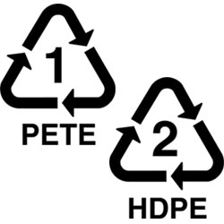 plastic recycling symbols 1 and 2