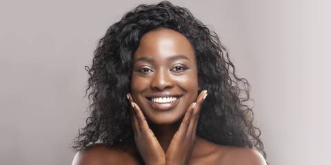 a middle-aged woman with smooth, firm skin