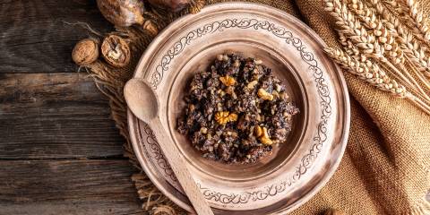 a bowl of eastern European grain porridge