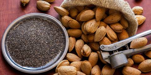 almonds and chia seeds