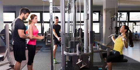 People working out in a gym