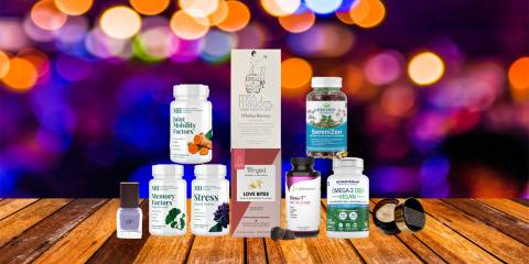 a collection of all-natural foods, supplements, and body care products