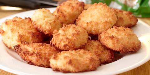 a plate of homemade coconut cookies