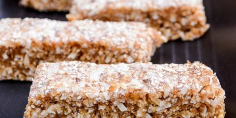 Close up of homemade date bars