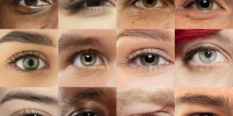 a collage of different people's eyes