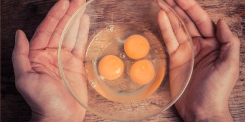Holding raw eggs