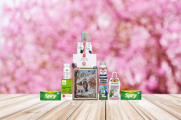 a variety of all-natural supplements and some other goodies