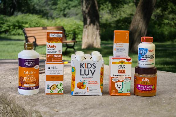 a selection of all-natural supplements and foods