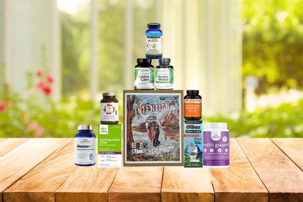 supplements, cough syrup and almanac