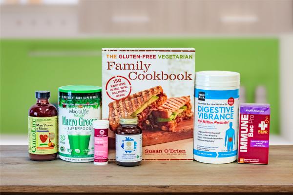 a selection of all-natural foods and supplements