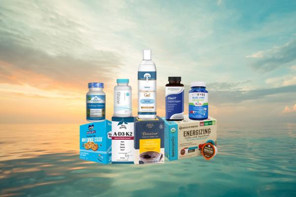 a variety of all-natural supplements, body care products, and foods