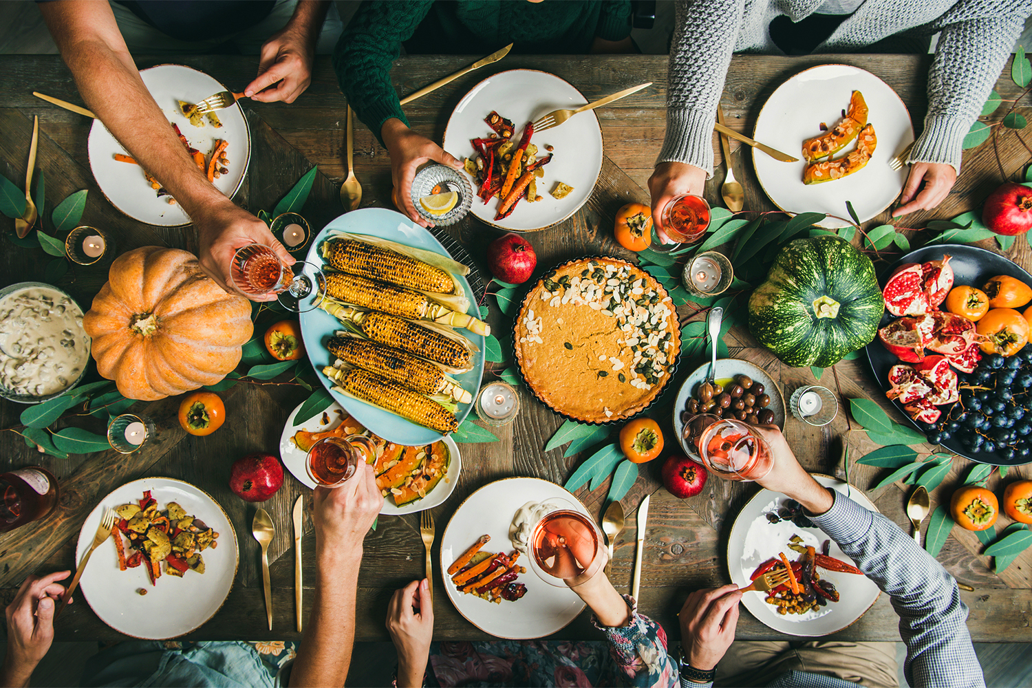 friends and family enjoying a feast for special dietary needs